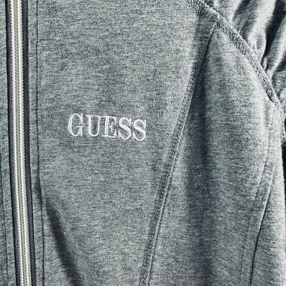 Guess Womens Zip-Up Jacket Size L Gray Athletic Style - Picture 3 of 8